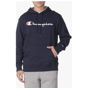 "Champion Powerblend Pullover Hoodie, Blue, Men's MSS40"